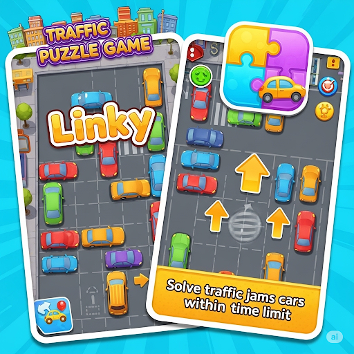 Traffic puzzle game Linky
