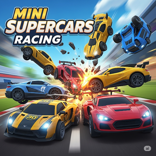 Mini SuperCars Racing Crashing